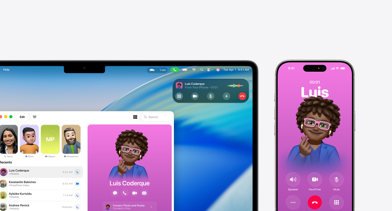 Continuity feature with Phone app on Mac.
